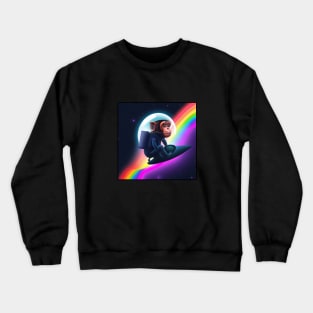 Rainbow Space Monkey Crewneck Sweatshirt